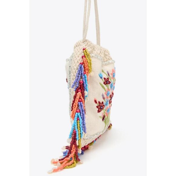 ZARA FLORAL EMBROIDERED BUCKET BAG - Picture 4 of 5